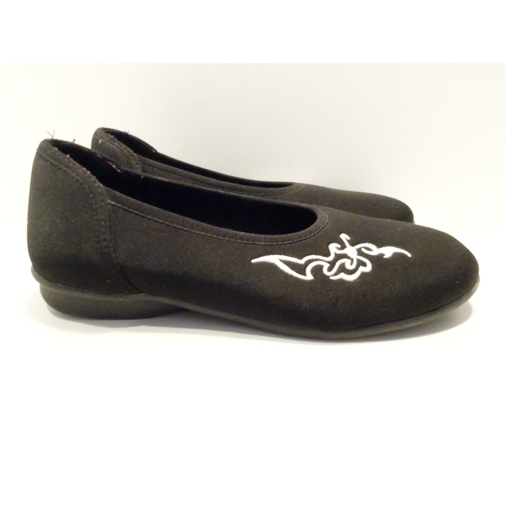 Barefoot Freedom by Drew Black Fabric Ballet Flats Embroidered 6M